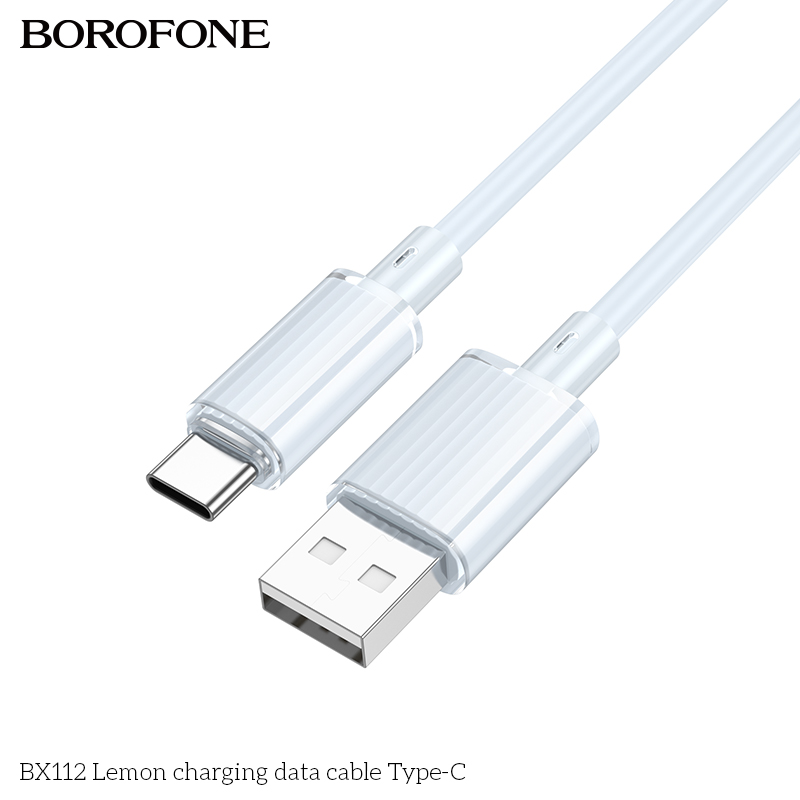 BOROFONE BX112 Lemon USB-A to USB-C cable NZ 3